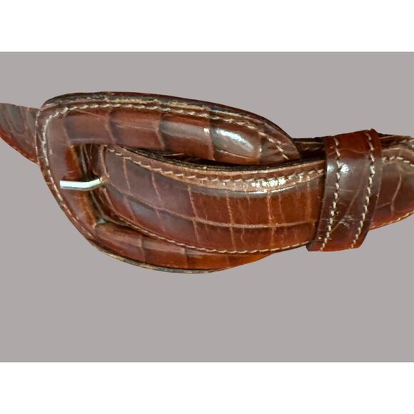 Vintage Brooks Brothers Alligator Embossed Leather Belt Made In USA - Picture 5 of 8